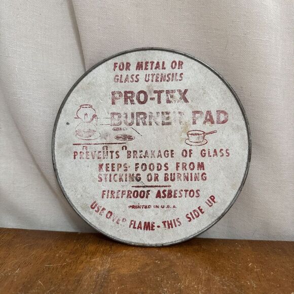 Vintage Pro-Tex Metal Kitchen Hot Pad Trivet Diner Antique Stove Top‎ Burner Pad - Picture 1 of 6